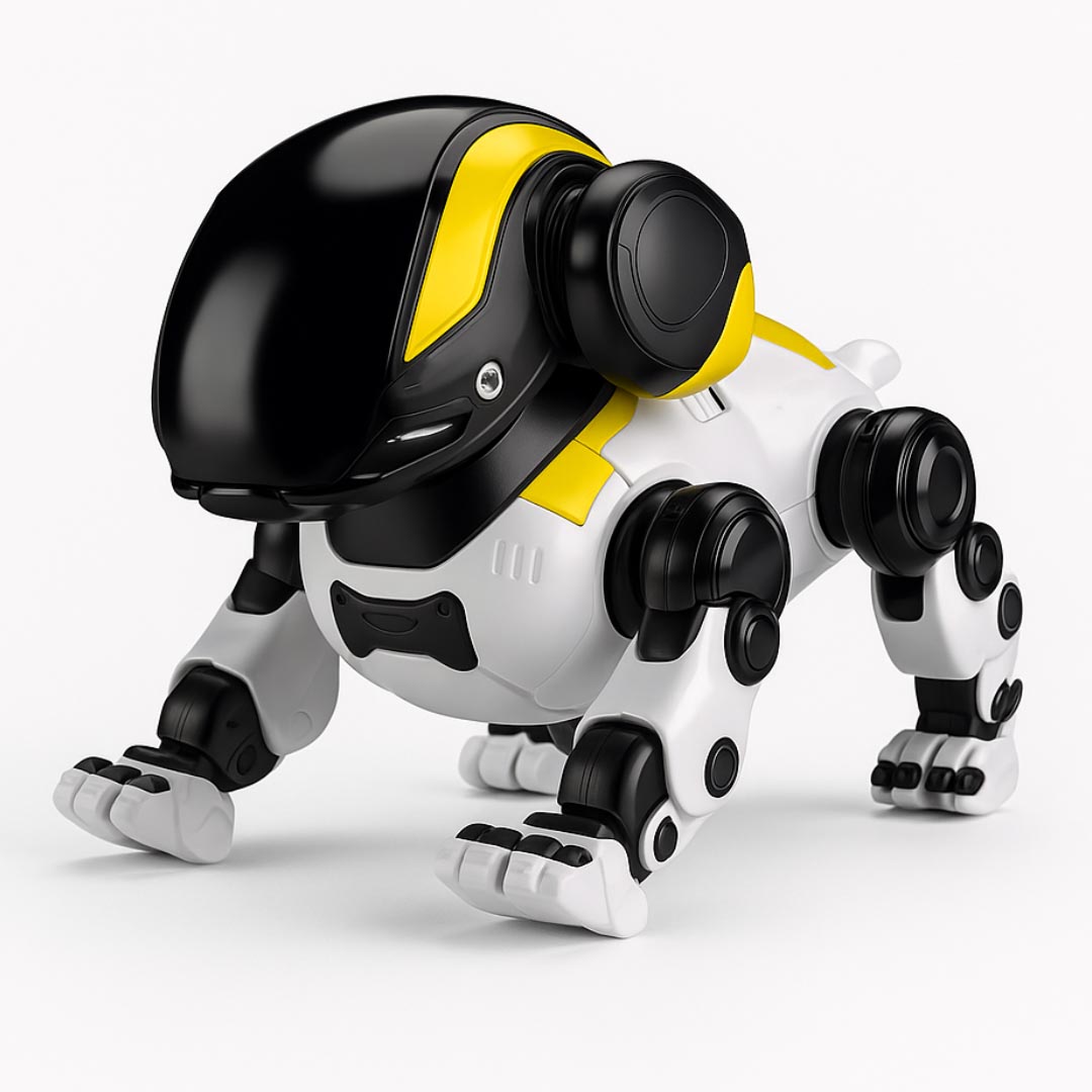 Робот-собака интерактивная с дистанционным и голосовым управлением, реагирует на прикосновения и выполняет множество команд