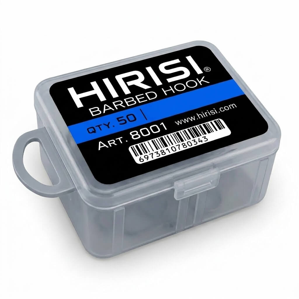 6 Размер. Карповые крючки Hirisi ART.8001 Wide Gape — длинное цевьё, тефлоновое покрытие, набор 50 шт