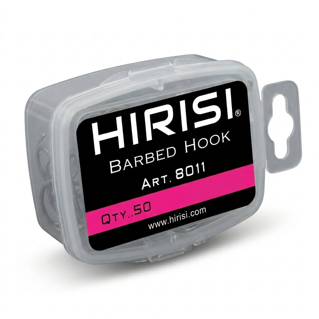 4 Размер. Карповые крючки Hirisi ART.8011 Curved Shank — тефлоновое покрытие, форма «кренк», набор 50 шт