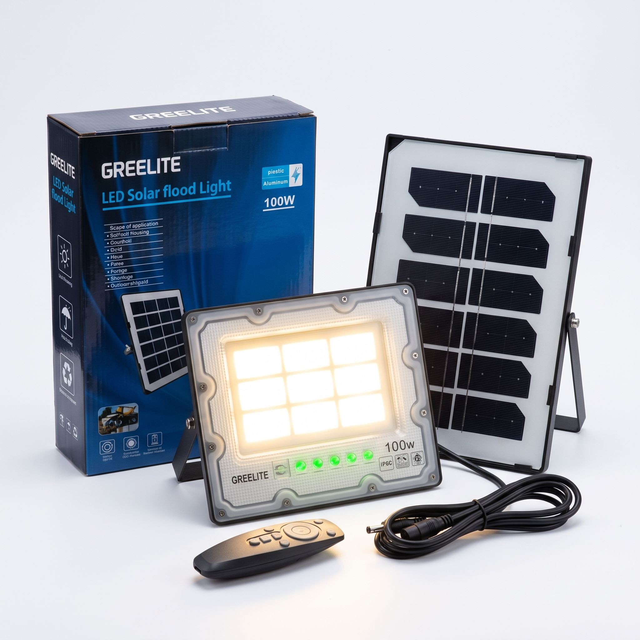 Прожектор на солнечной батарее 100W