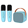 Детское беспроводное караоке колонка и 2 микрофона, USB, Bluetooth, FM-радио, функция изменения голоса