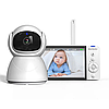 Цифрова відеоняня Baby Monitor з 5-дюймовим IPS-екраном, акумулятором 5000 мА·год, нічним баченням і двостороннім