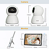 Цифрова відеоняня Baby Monitor з 5-дюймовим IPS-екраном, акумулятором 5000 мА·год, нічним баченням і двостороннім
