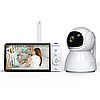 Цифрова відеоняня Baby Monitor з 5-дюймовим IPS-екраном, акумулятором 5000 мА·год, нічним баченням і двостороннім