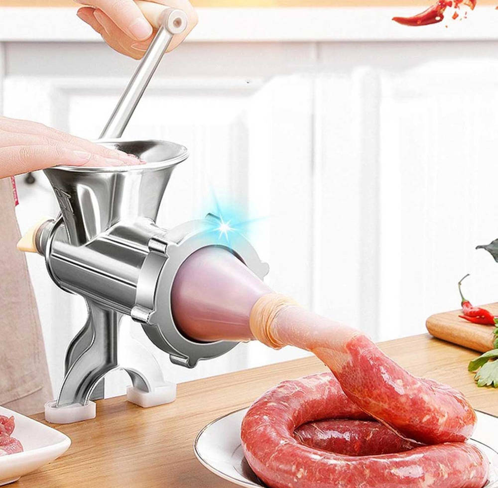 Мясорубка ручная алюминиевая, для измельчения мяса, рыбы, орехов и ...