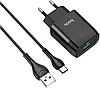 Сетевое зарядное устройство HOCO C72Q Type-C QC3.0 (1 USB, 3A MAX) 18W + кабель Type-C 1 м