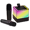 Портативная колонка с Bluetooth, LED-подсветкой и двумя микрофонами, поддержка FM-радио, USBнакопителей и TF-карт
