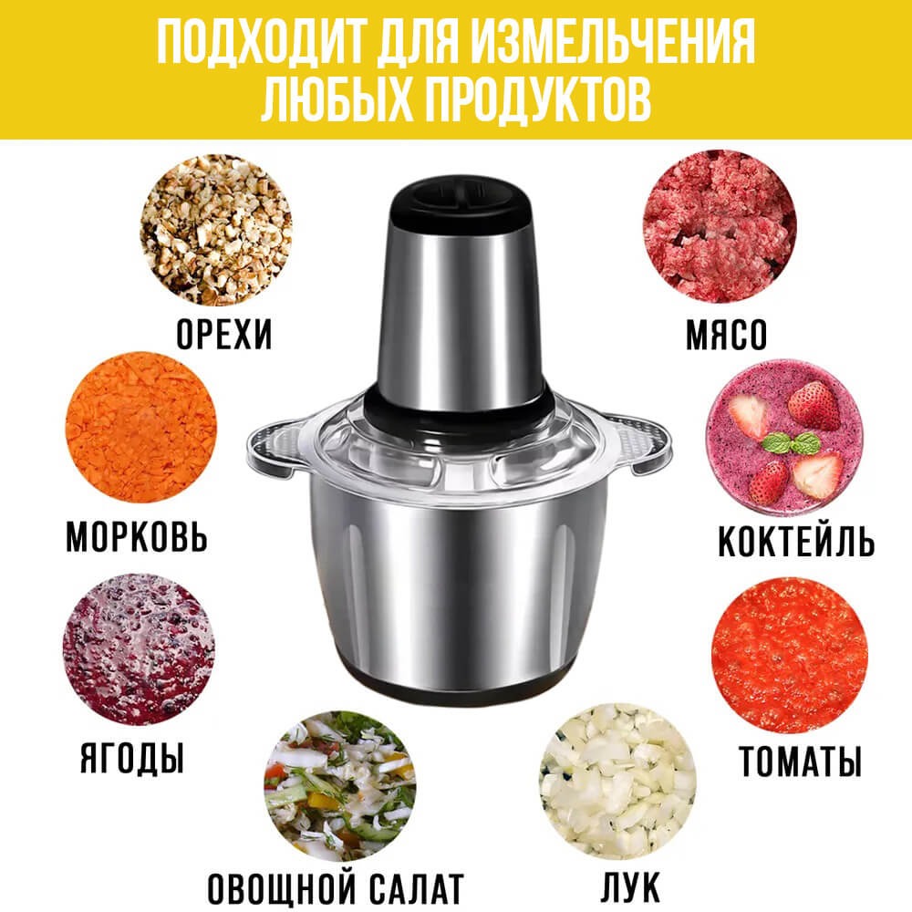 Измельчитель бош для кухни со стеклянной чашей